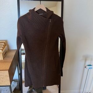 Brown Athleta zip up cardigan
